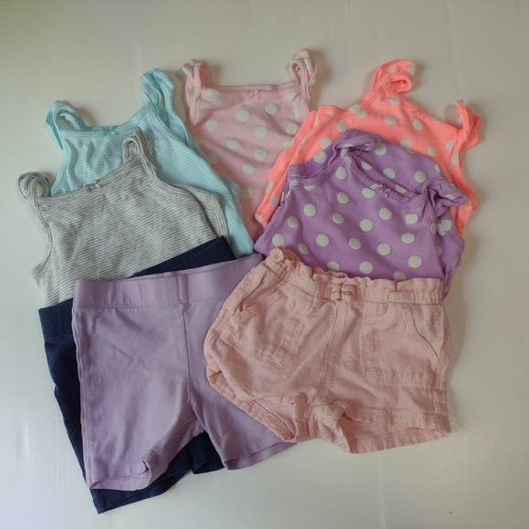 Carter's Other - Carter's, Old Navy & Dip: 8 Piece Baby Girl Summer Lot of Shorts and Onesies 18